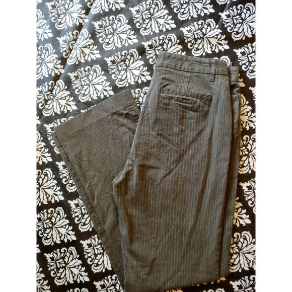 Womens Gap Stretch Brown Pinstripe Pants Slacks Classic Fit Bootcut 10 Mid Rise - Picture 3 of 5